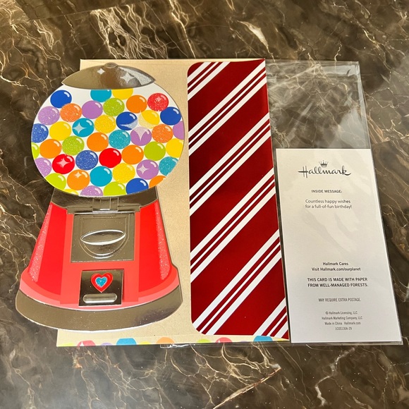 HALLMARK: Luxe Gum-ball Machine Birthday Greeting Card ** 5 FOR $25 ** - Picture 1 of 2